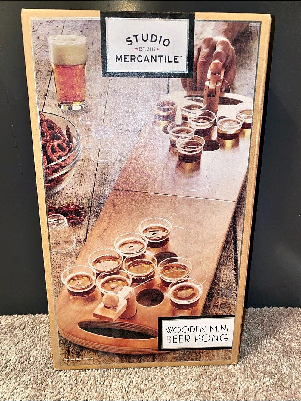 Studio Mercantile Wooden Mini Beer Pong Drinking Game